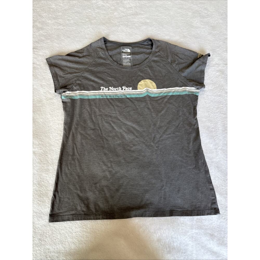 The North Face Womens XL Short Sleeve Never Stop Exploring Grey Slim Fit T Shirt